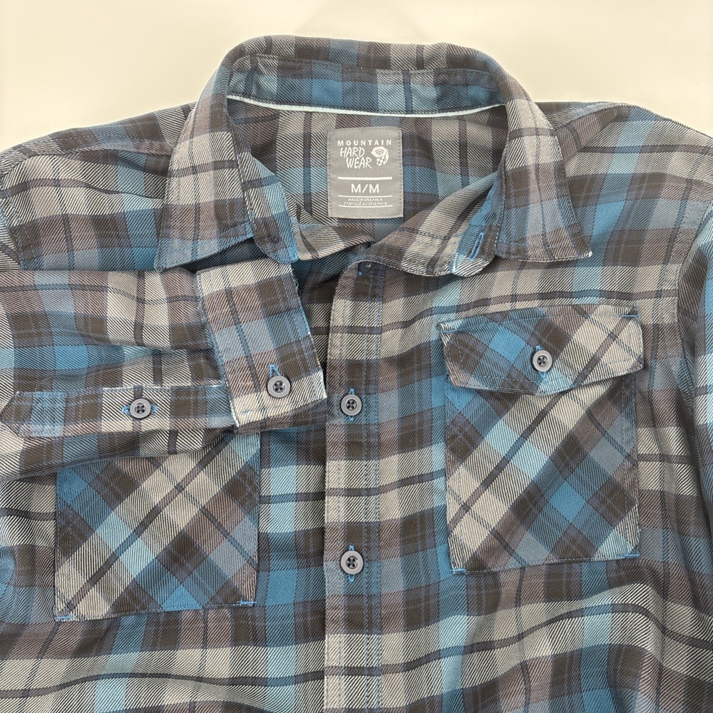 Mountain Hardwear Mens Size Medium Flannel ‎ Blue Plaid *Read*